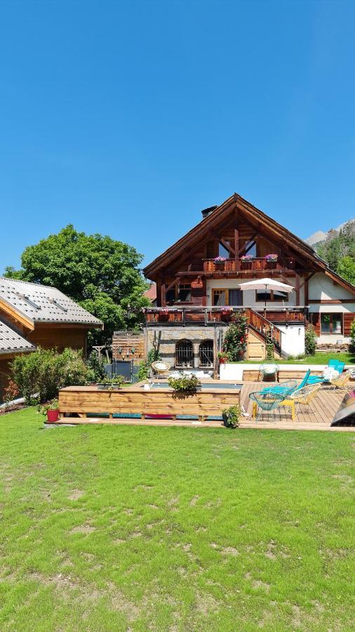 Chalet Serre Cambeou Piscine&Spa Saint Chaffrey Bagian luar foto