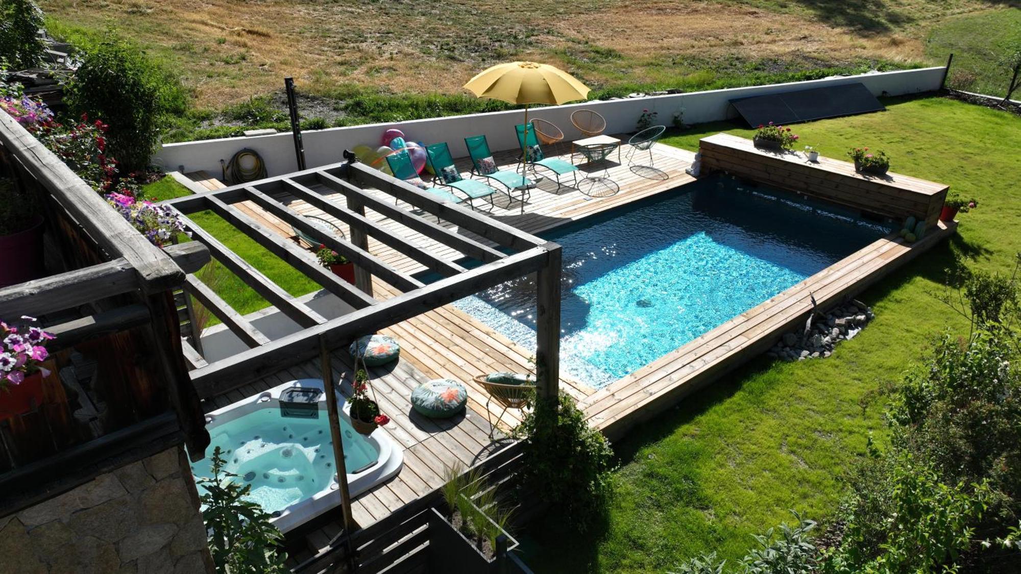 Chalet Serre Cambeou Piscine&Spa Saint Chaffrey Bagian luar foto